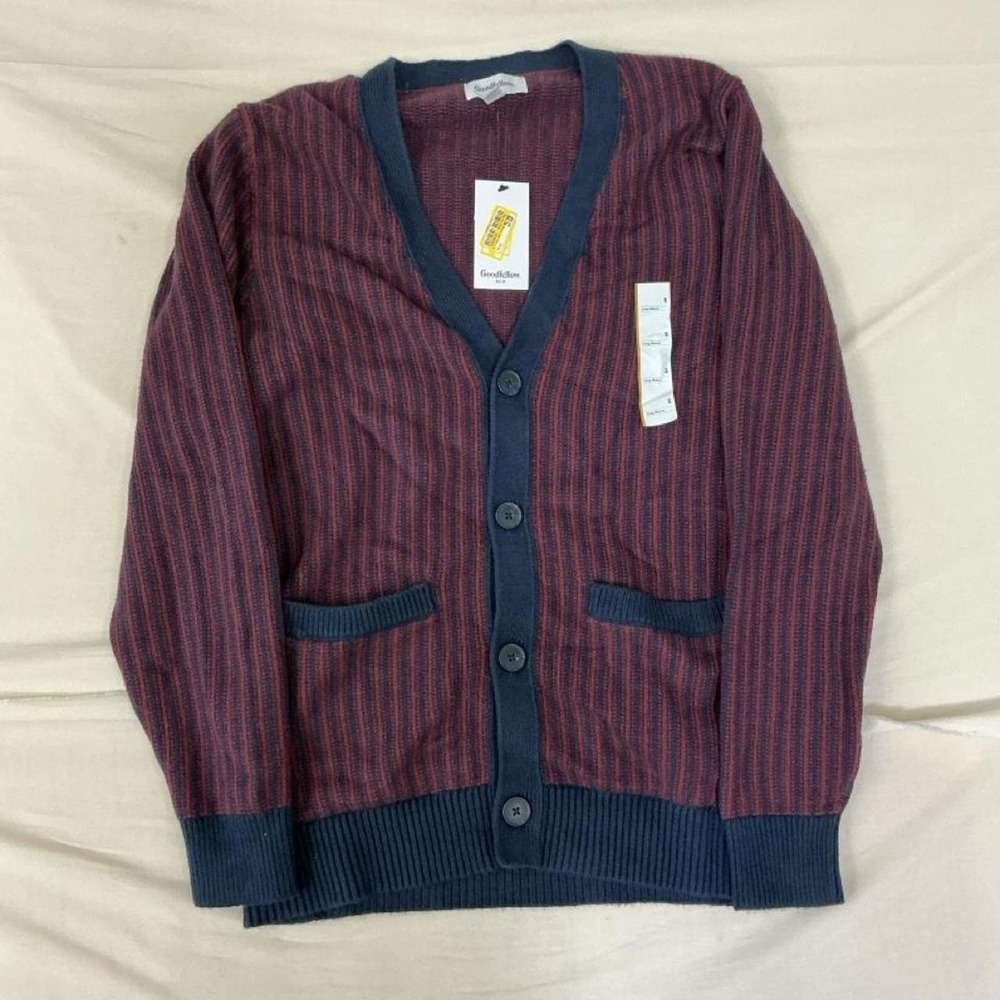 Goodfellow & Co. Men's Striped Button-Front Cardigan – Size Small